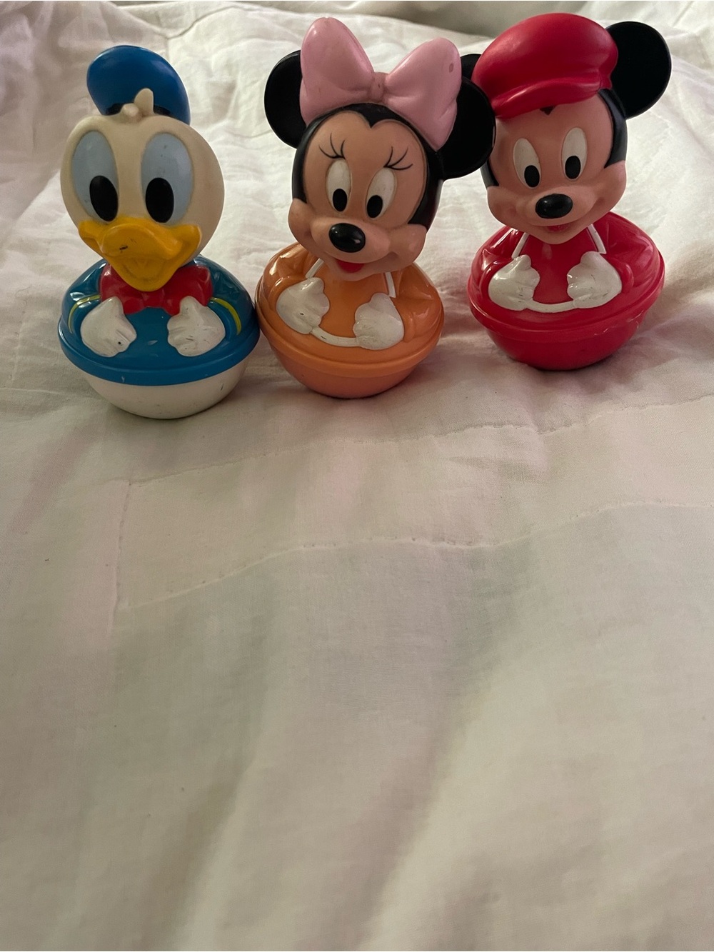 Vintage Disney Roly Poly toy set mickey Minnie Donald Duck